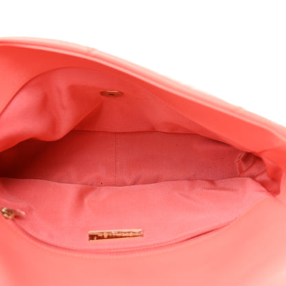 Chanel Goatskin Quilted Large Chanel 19 Flap Coral 5 of 10