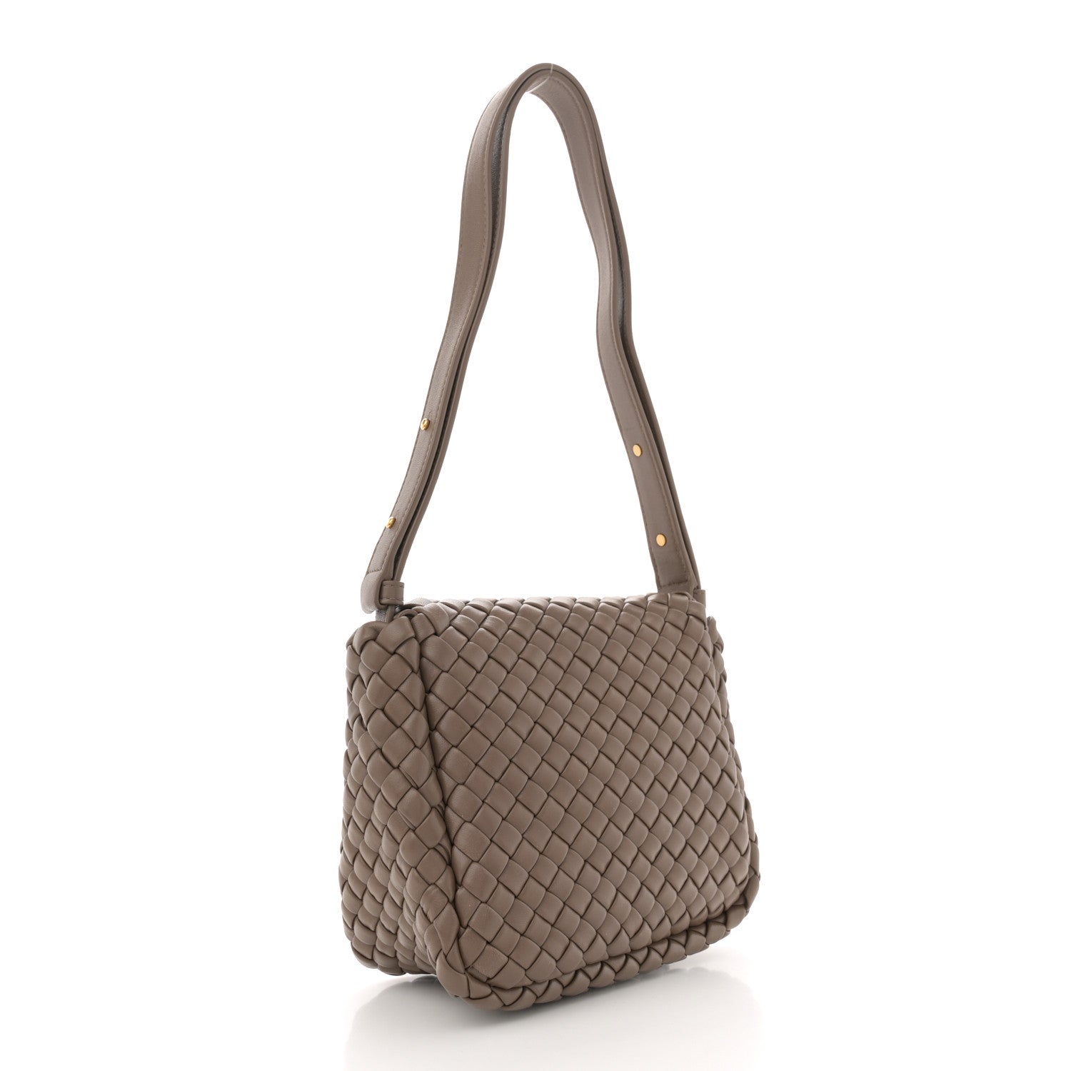 Bottega Veneta Nappa Intrecciato Mini Cobble Shoulder Bag Taupe Grey 3 of 10