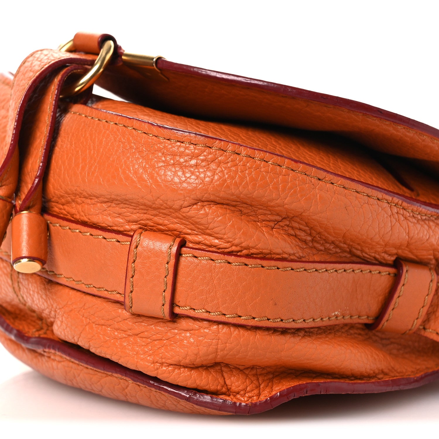 Chloe Grained Calfskin Small Marcie Saddle Bag Wood Rose 10 of 15