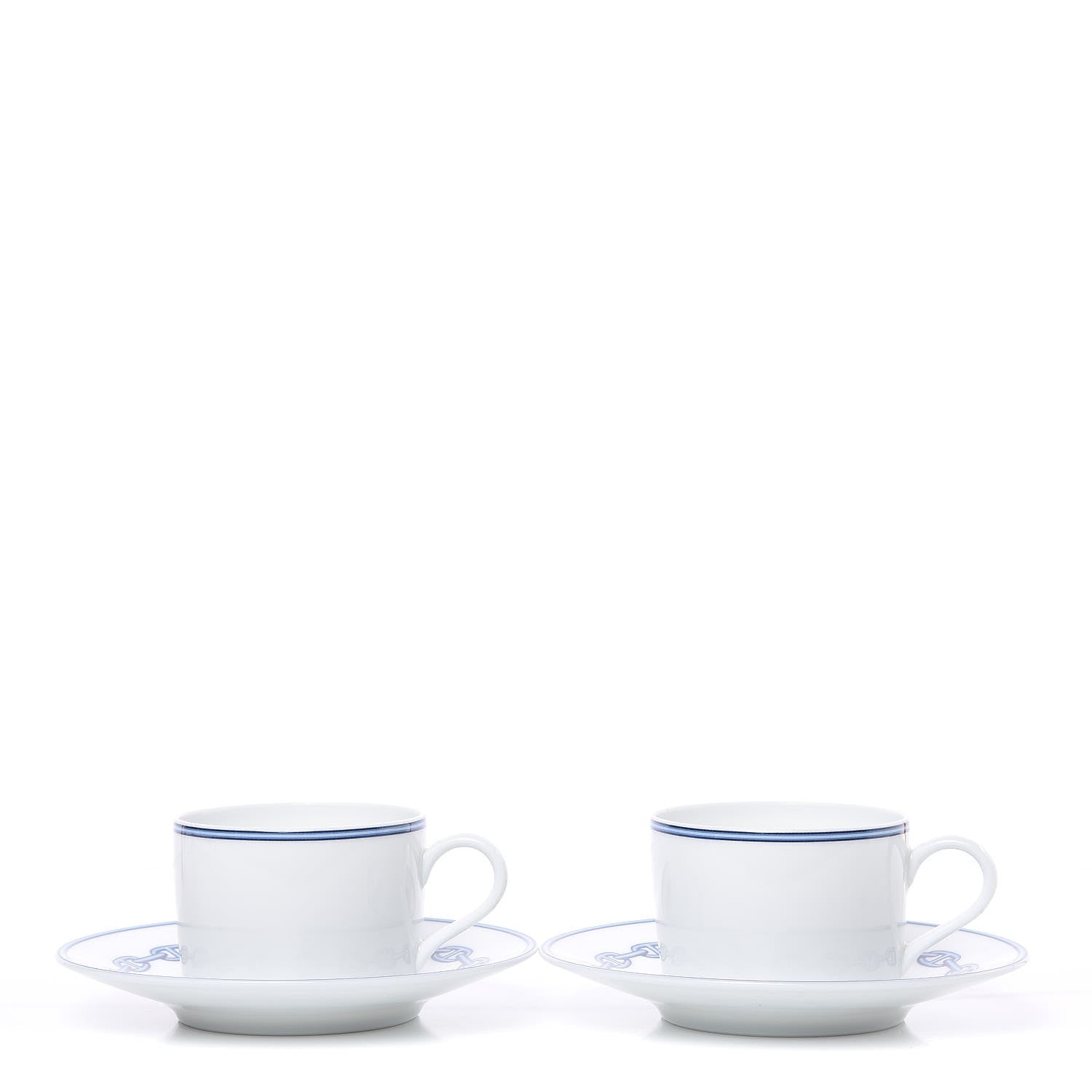 Hermes Porcelain Chaine d'Ancre Tea Cup And Saucer Set Of 2 1 of 7