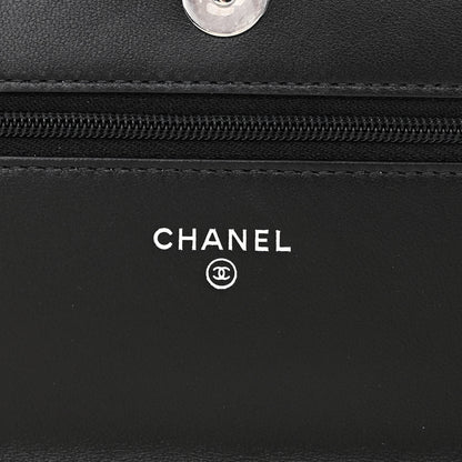Chanel Lambskin Quilted Wallet On Chain WOC Black 6 of 12