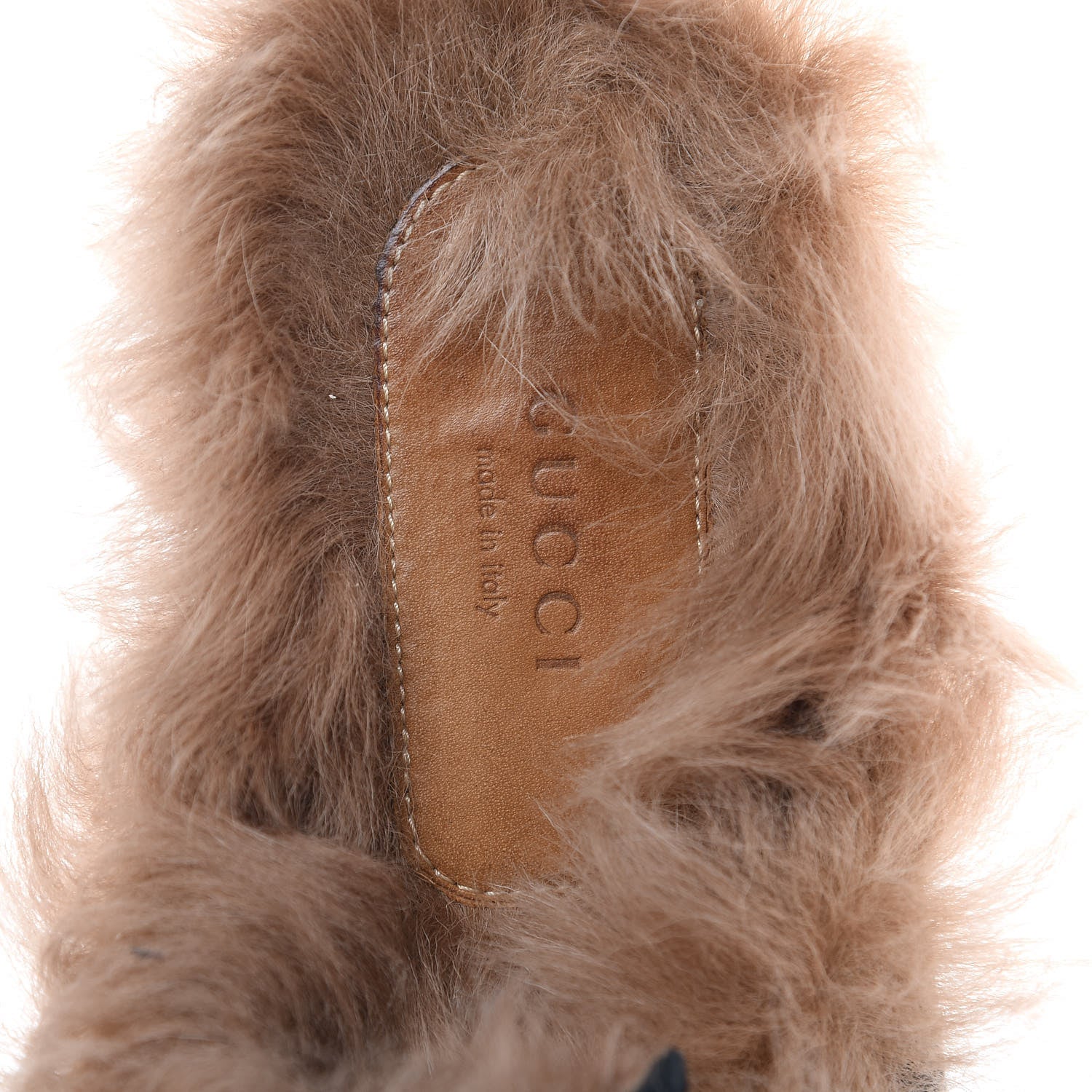 Gucci Velvet Fur Womens Princetown Slippers 41 Black 7 of 9