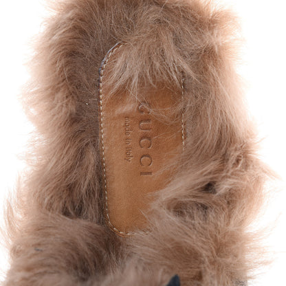 Gucci Velvet Fur Womens Princetown Slippers 41 Black 7 of 9