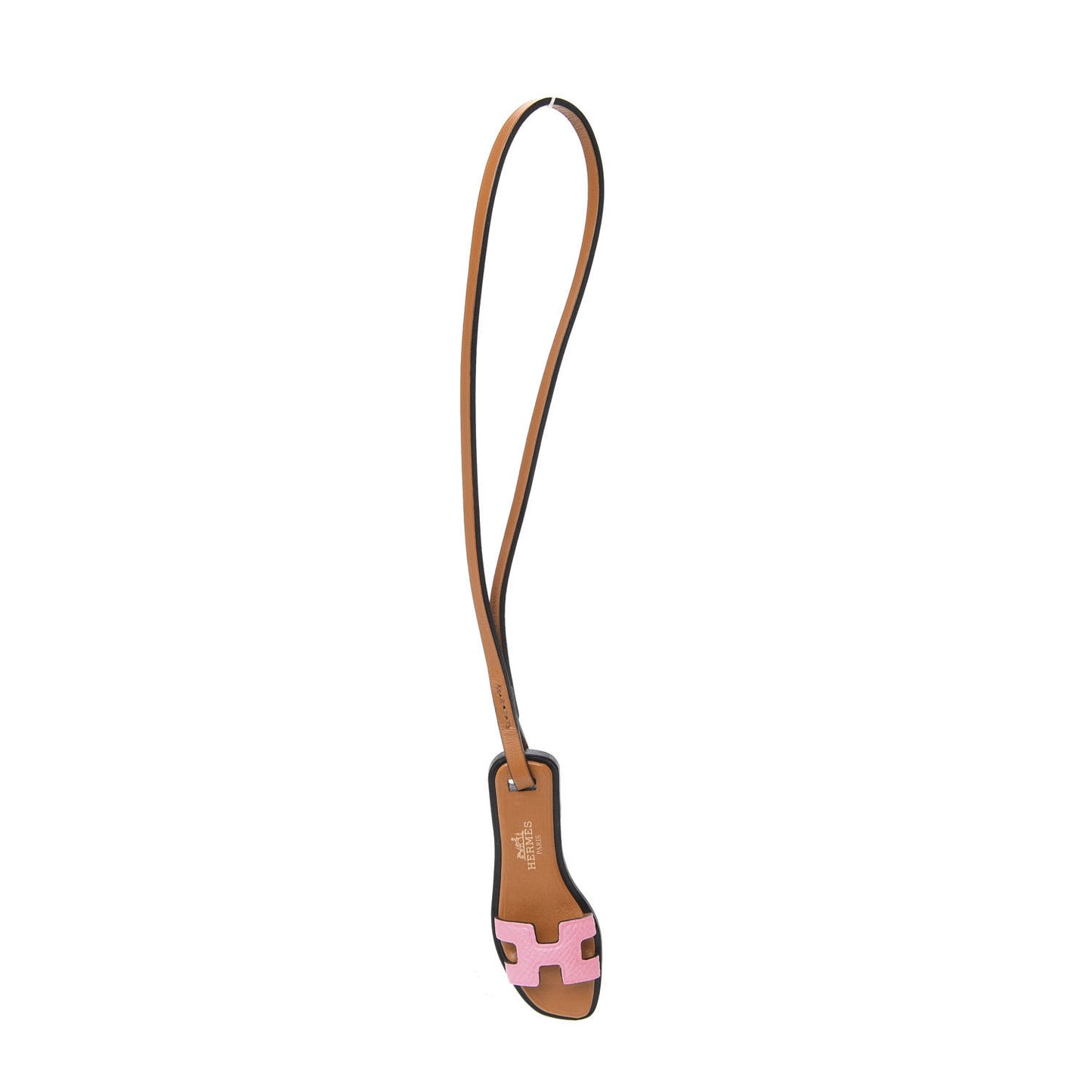 Epsom Butler Calfskin Hunter Oran Nano Bag Charm Rose Confetti Sable