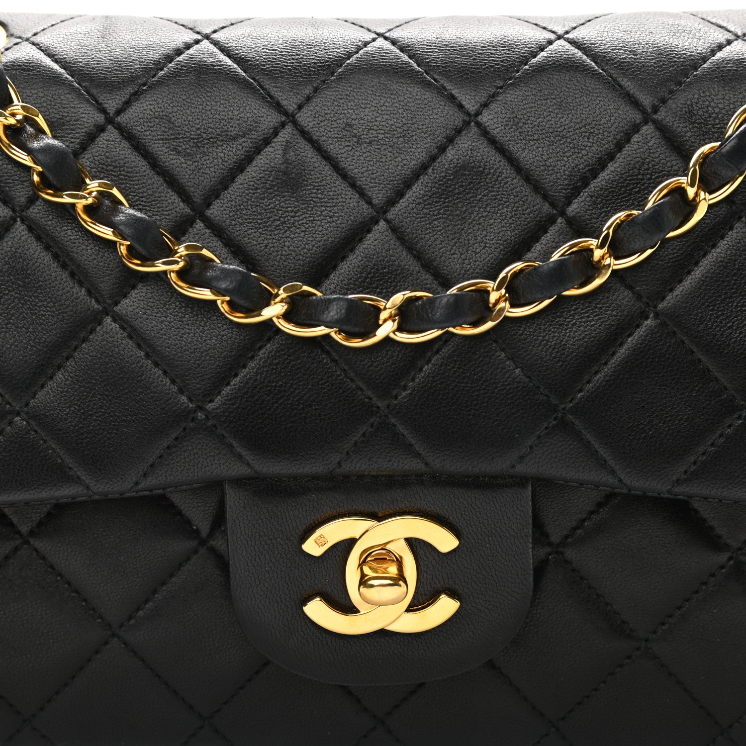 Chanel Lambskin Quilted Small Double Flap Black 8 of 12