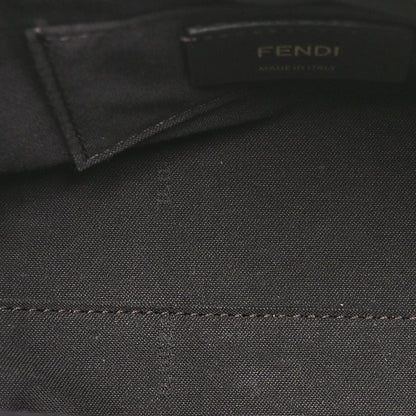 Fendi Fabric Jacquard Vitello King Plexiglass FF 1974 Logo Embroidered Mini By The Way Top Handle Boston Bag Tobacco Moro Sand 5 of 10
