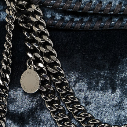 Stella McCartney Crushed Velvet Mini Falabella Fold Over Tote Blue 9 of 16