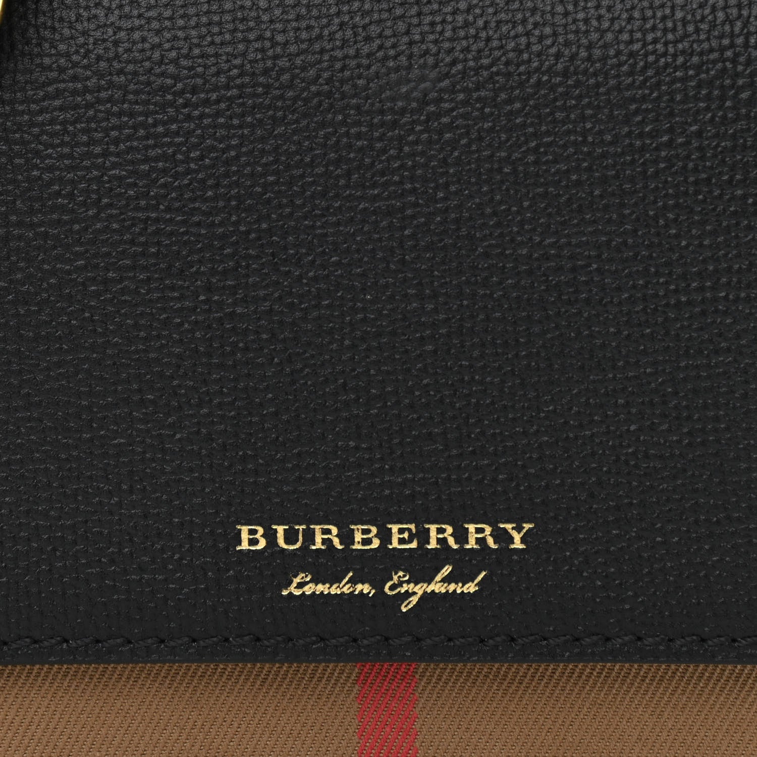 Burberry Derby Calfskin House Check Wallet On Chain Black 8 of 10