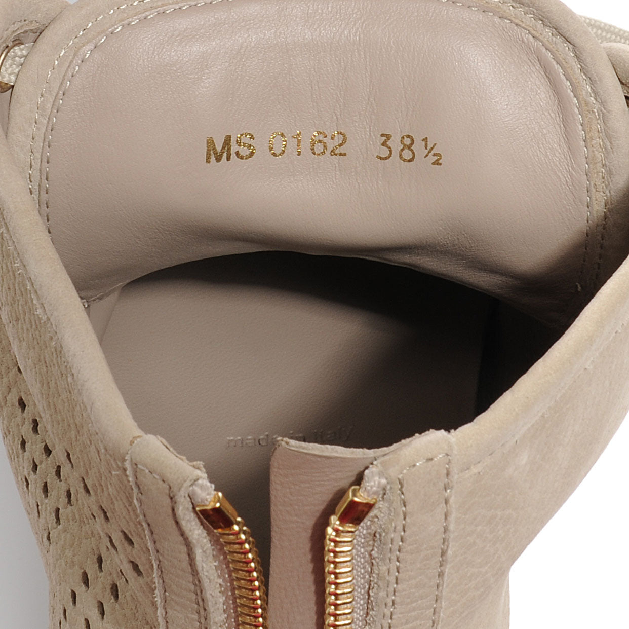 Nubuck Punchy High Top Sneakers 38.5 Beige