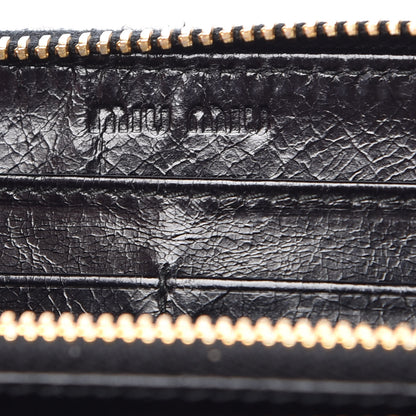 Miu Miu Nappa Matelasse Lux Zip Around Wallet Black 6 of 8