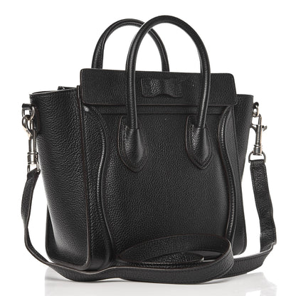 Celine Drummed Calfskin Nano Luggage Black 4 of 10