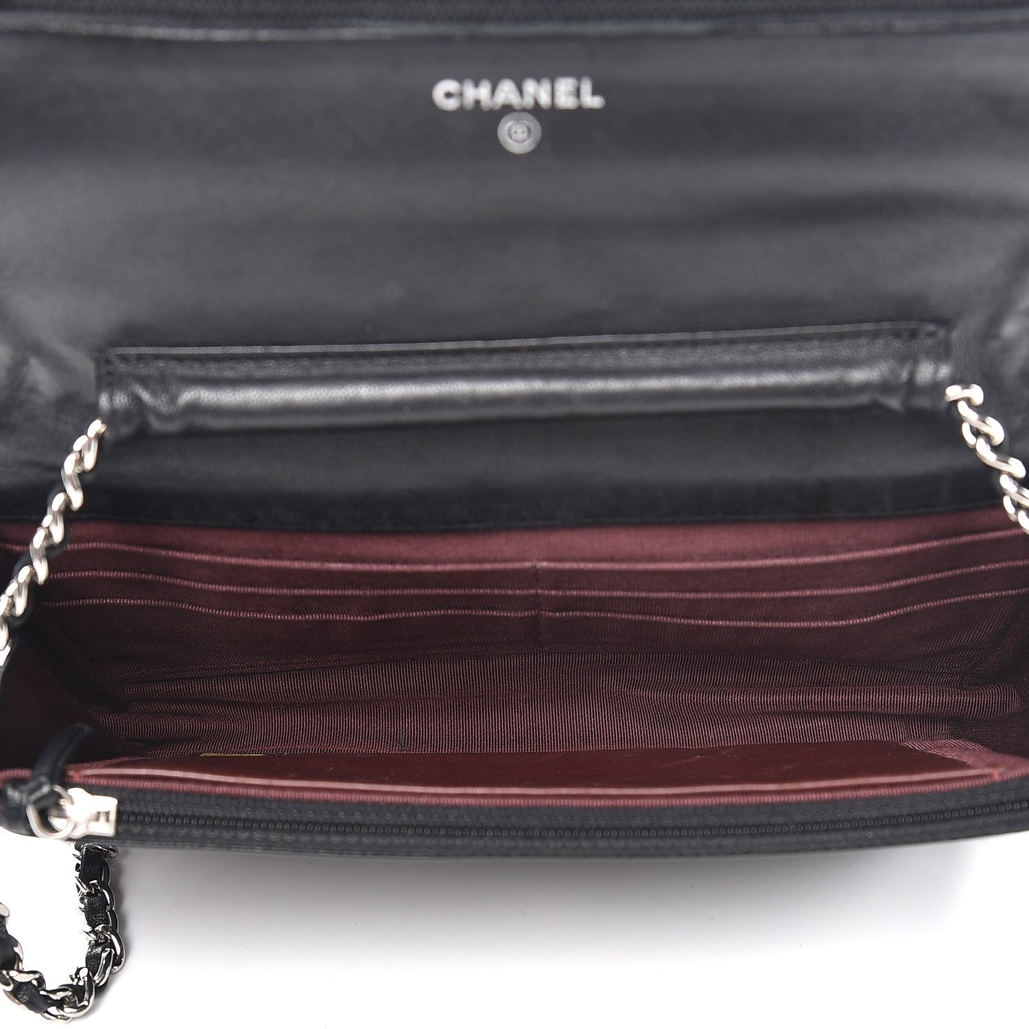 Chanel Lambskin Quilted Wallet On Chain WOC Black 5 of 10