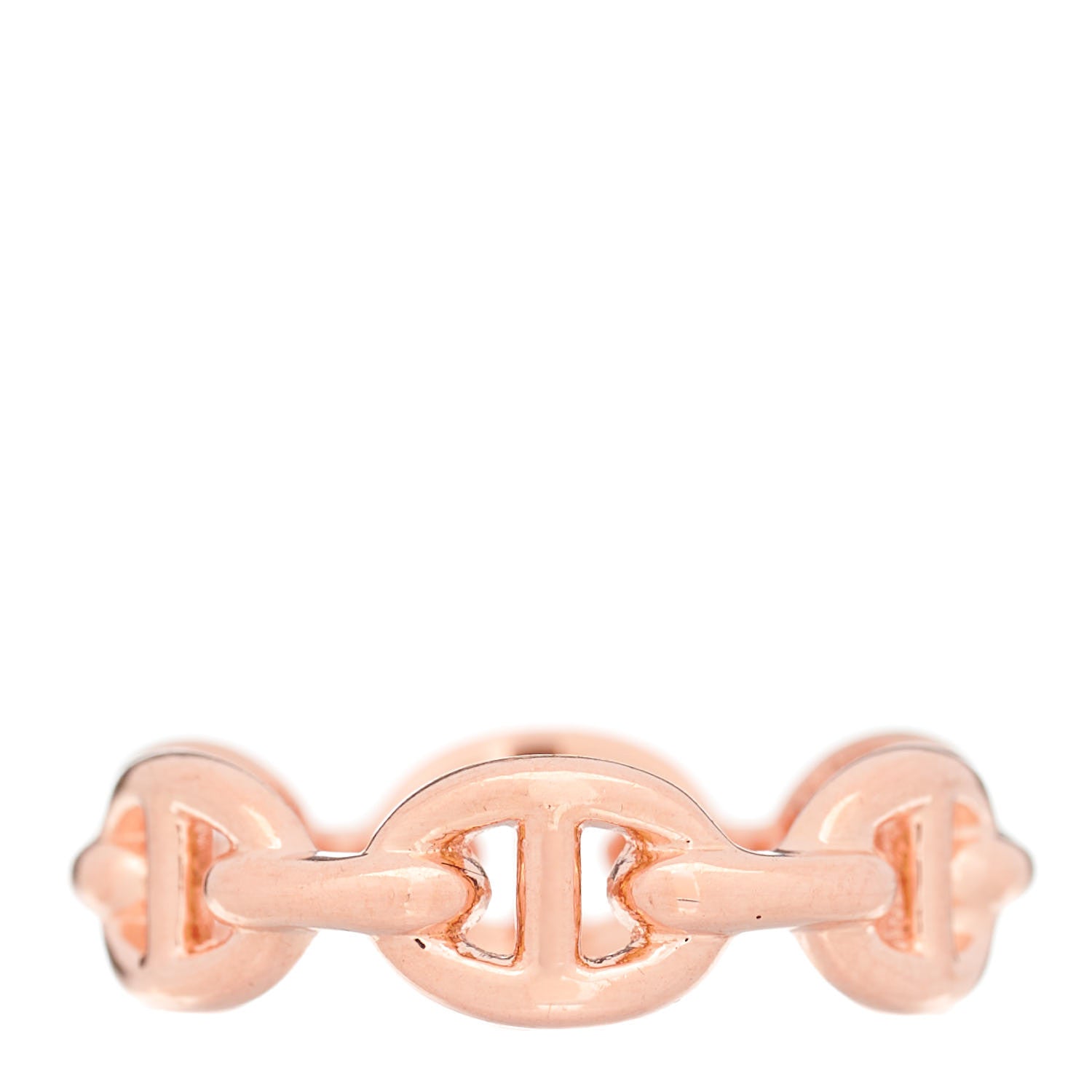 Hermes 18K Rose Gold PM Chaine D'Ancre Enchainee Ring 52 6 1 of 6