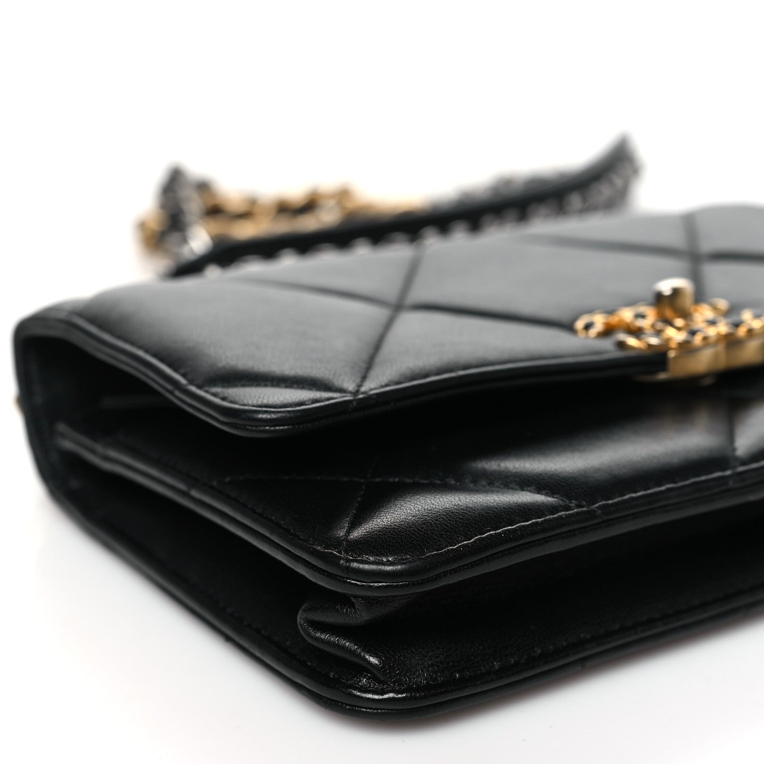 Chanel Lambskin Quilted Chanel 19 Wallet On Chain WOC Black 10 of 12