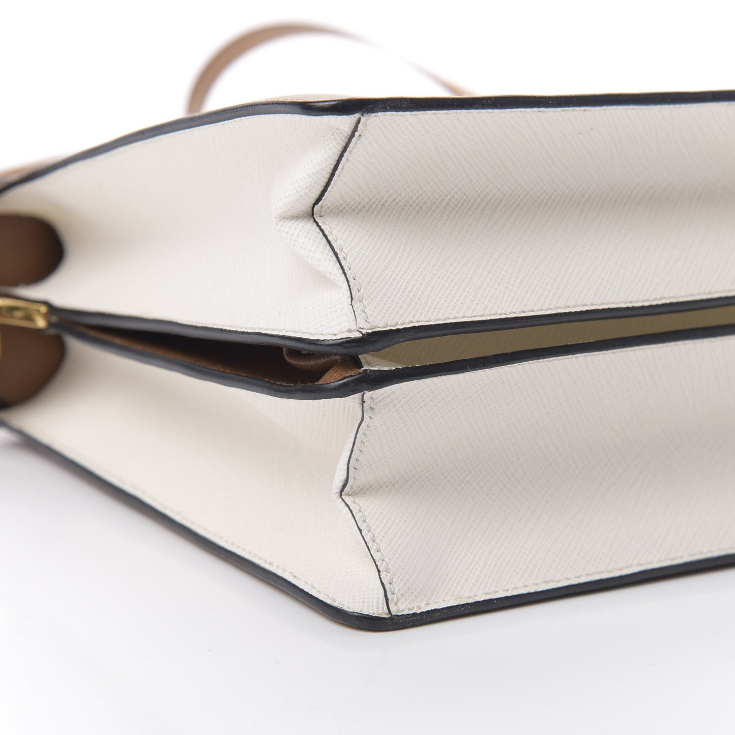 Saffiano Crossbody Bag Caramel Bianco