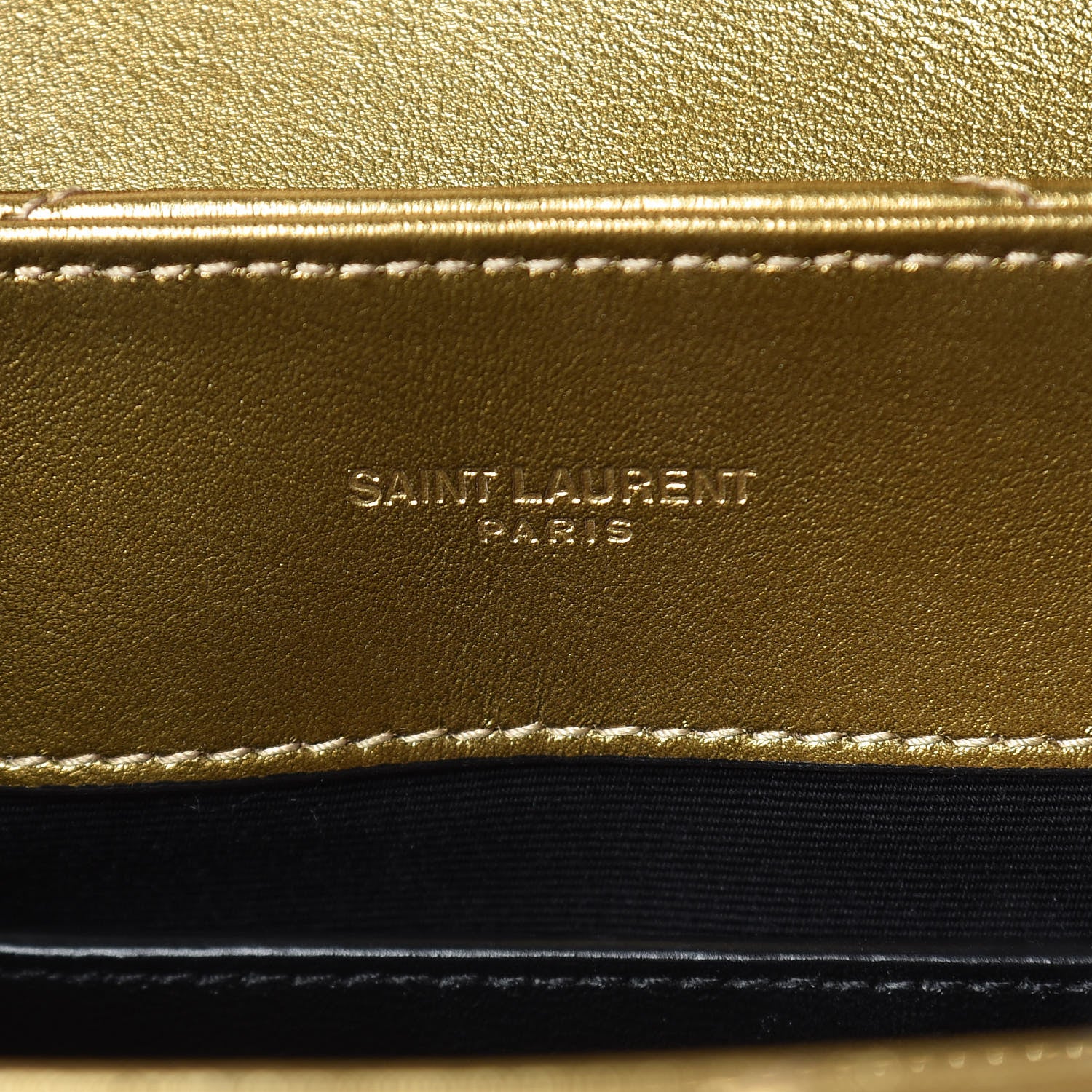 Saint Laurent Metallic Calfskin Y Quilted Small Loulou Monogram Chain Satchel Gold 6 of 12