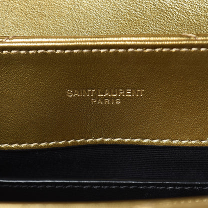 Saint Laurent Metallic Calfskin Y Quilted Small Loulou Monogram Chain Satchel Gold 6 of 12
