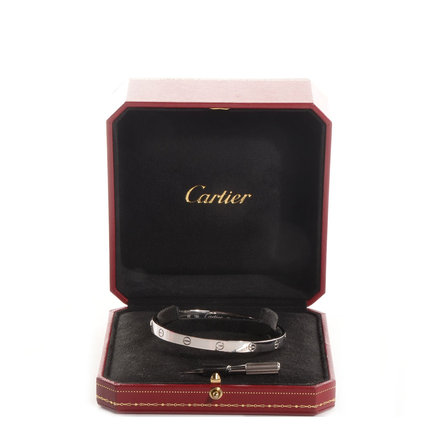 18K White Gold LOVE Bracelet 20