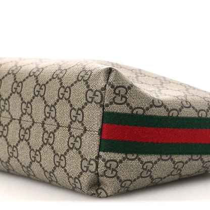 Gucci GG Supreme Monogram Textured Calfskin Web Super Mini Ophidia Shoulder Bag Beige Ebony New Acero 10 of 11