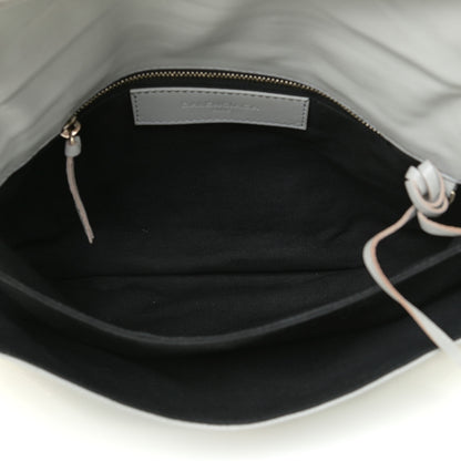 Balenciaga Agneau Gold Metallic Edge Hardware Envelope Strap Clutch Gris 6 of 8