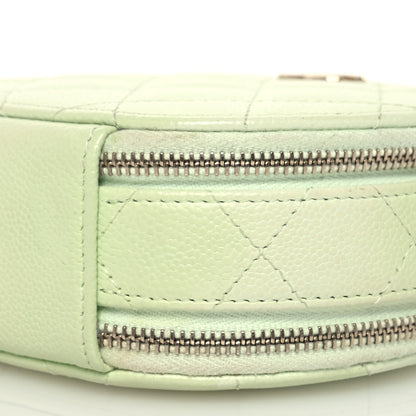Chanel Caviar Quilted Round Handle With Care Vanity With Chain Light Green 11 of 12