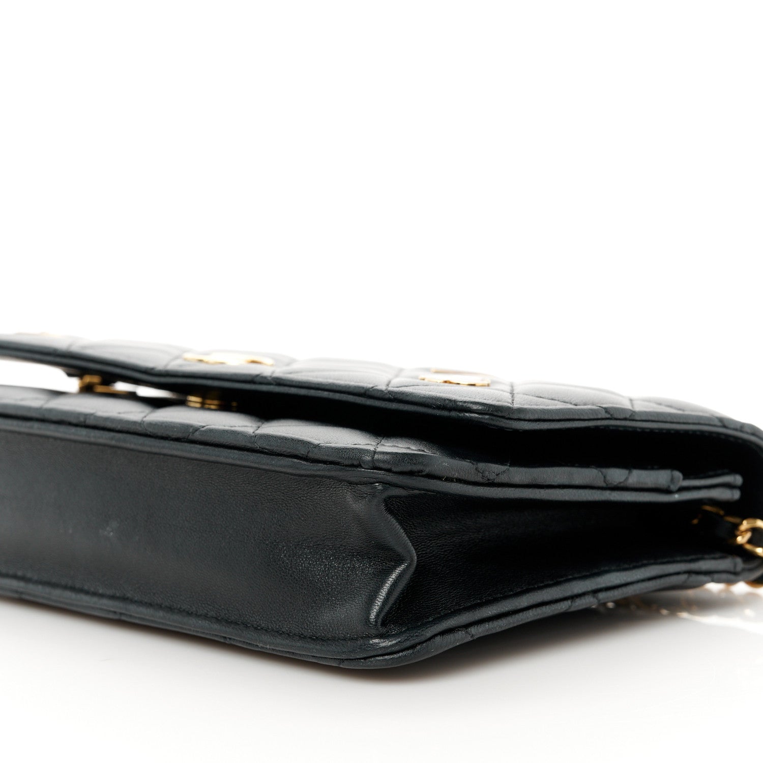 Chanel Lambskin Quilted Enamel Coco Casino Wallet On Chain WOC Black 11 of 12
