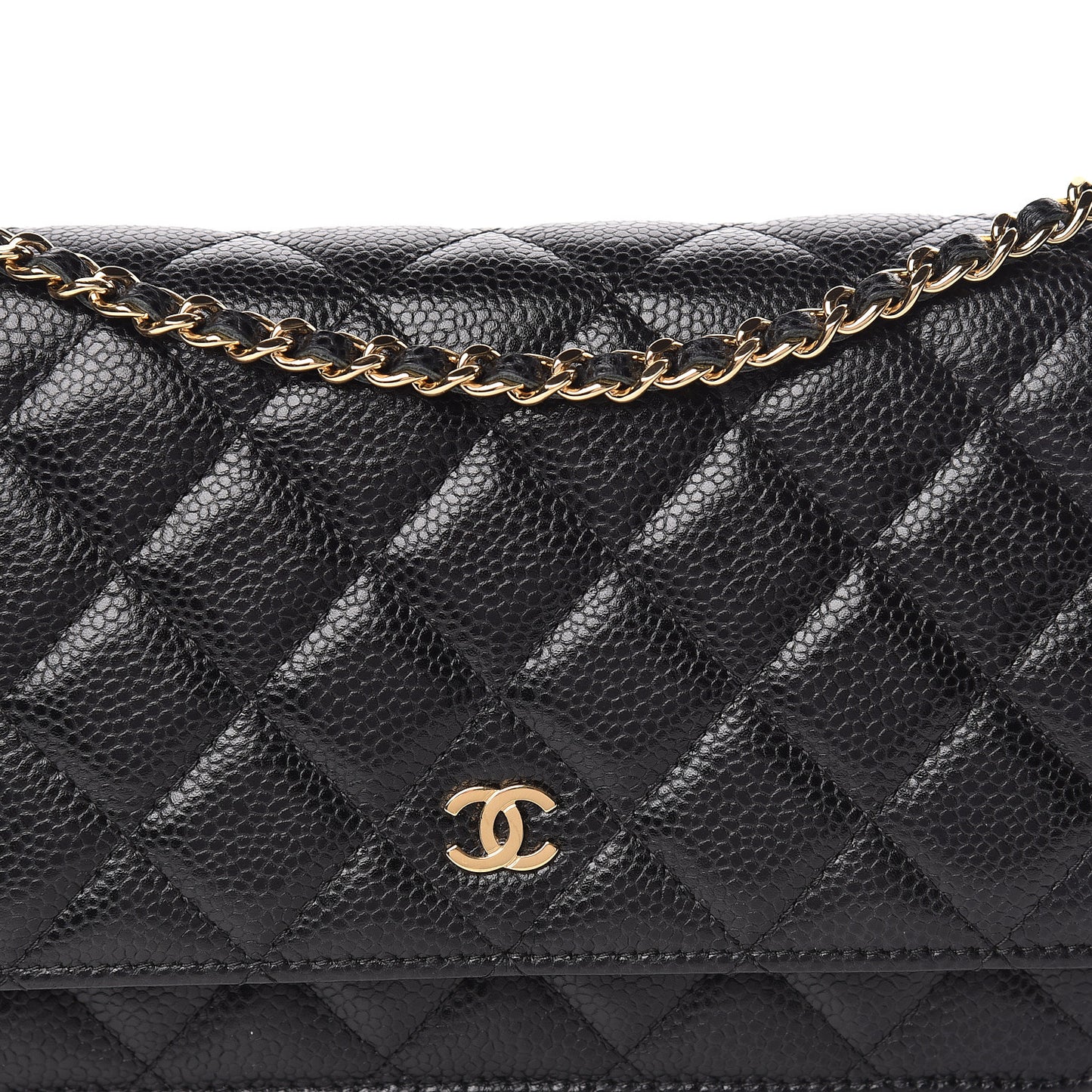 Caviar Quilted Wallet On Chain WOC Black
