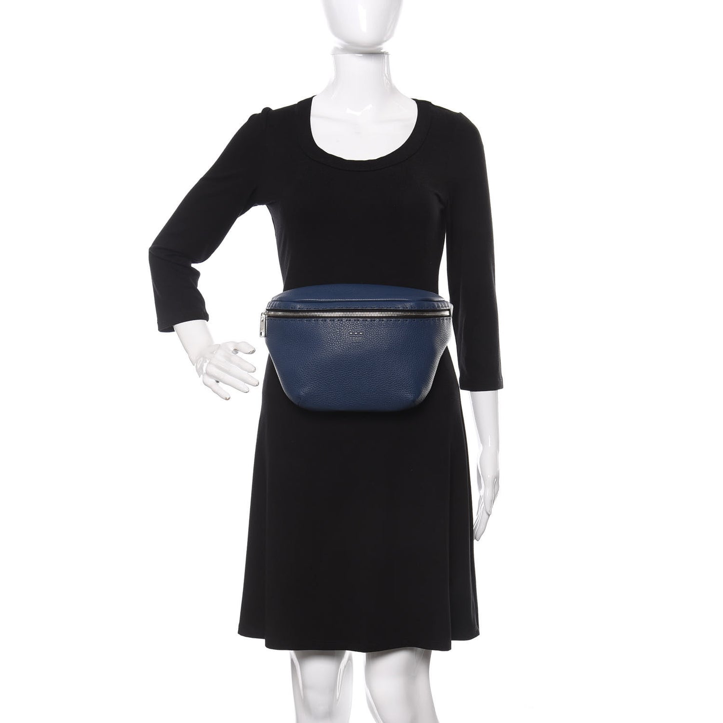 Cuoio Romano Selleria Metal Stitch Stamp Patch Belt Bag Blue Marine