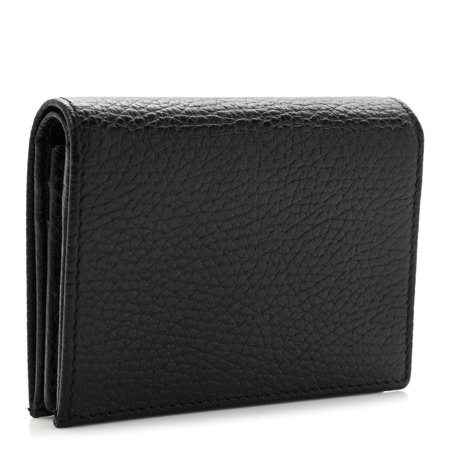 Gucci Pebbled Calfskin GG Marmont Card Case Black 3 of 13