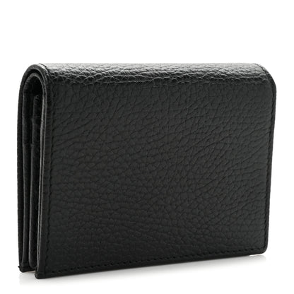 Gucci Pebbled Calfskin GG Marmont Card Case Black 3 of 13
