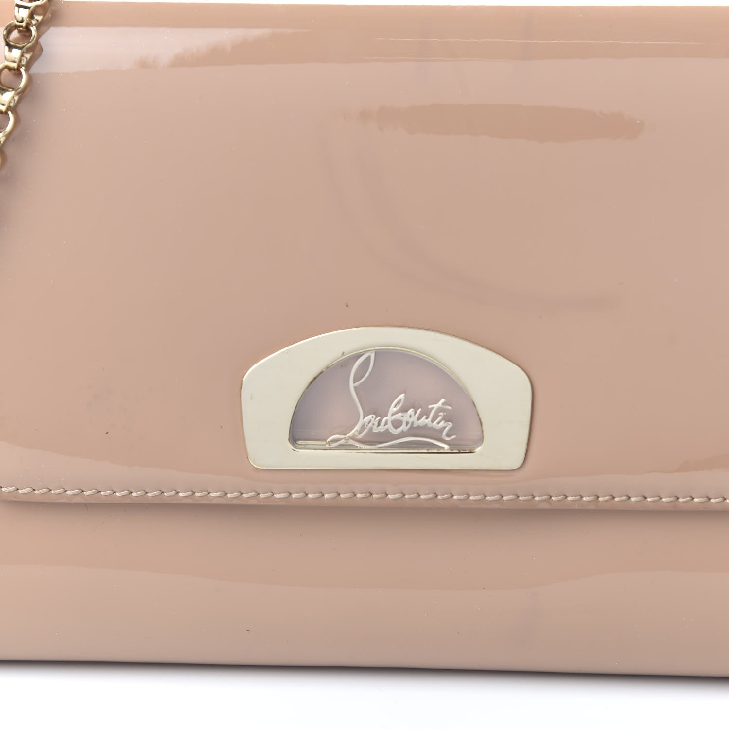Christian Louboutin Patent Vero Dodat Clutch Nude 9 of 15