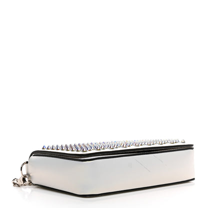Christian Louboutin Metallic Calfskin Spiked Zoompouch Crossbody Snow Silver 4 of 10