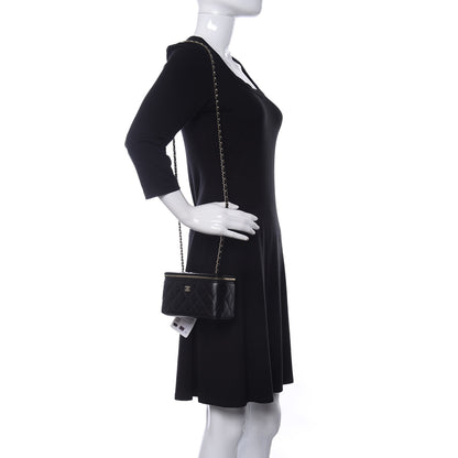 Chanel Lambskin Quilted Small Vanity Case With Chain Black 2 of 11