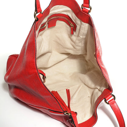 Gucci Pebbled Calfskin Medium Soho Shoulder Bag Red 5 of 9