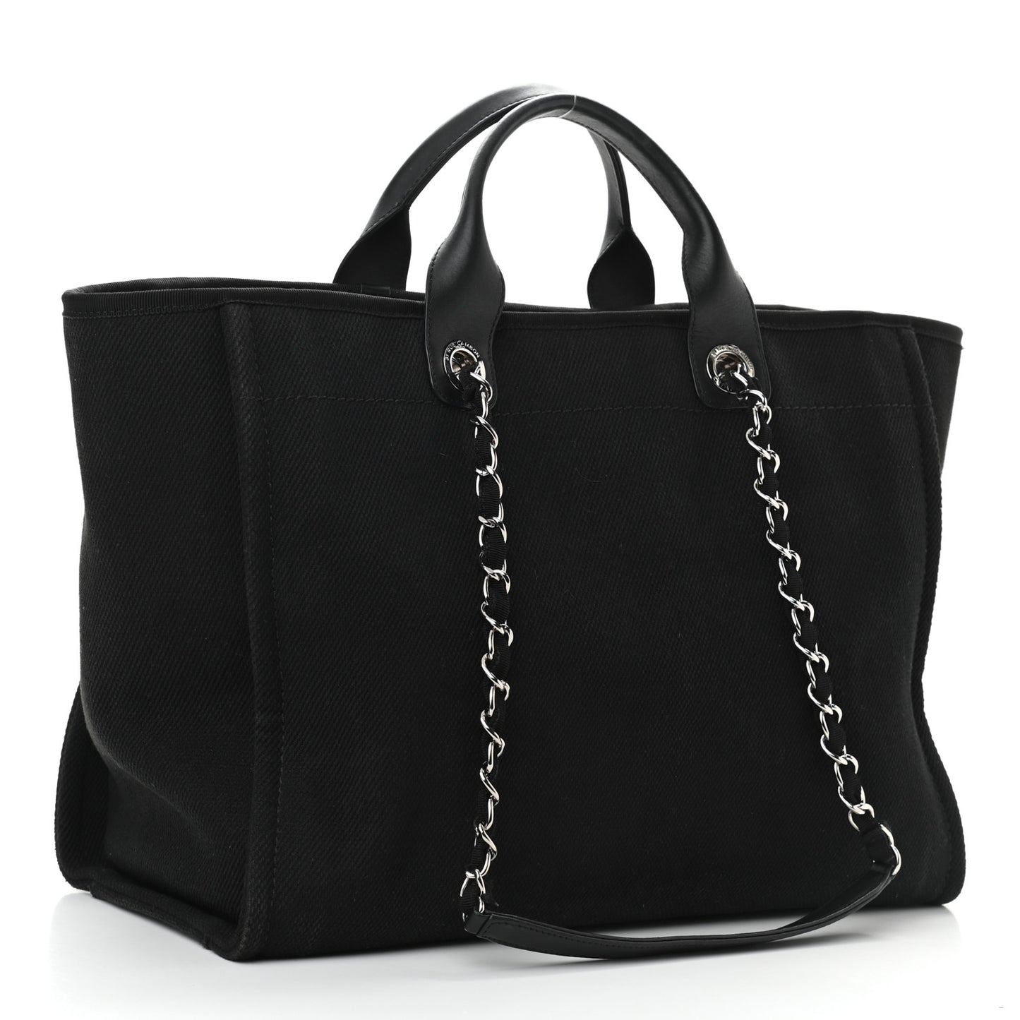 Canvas Pearl Medium Deauville Tote Black