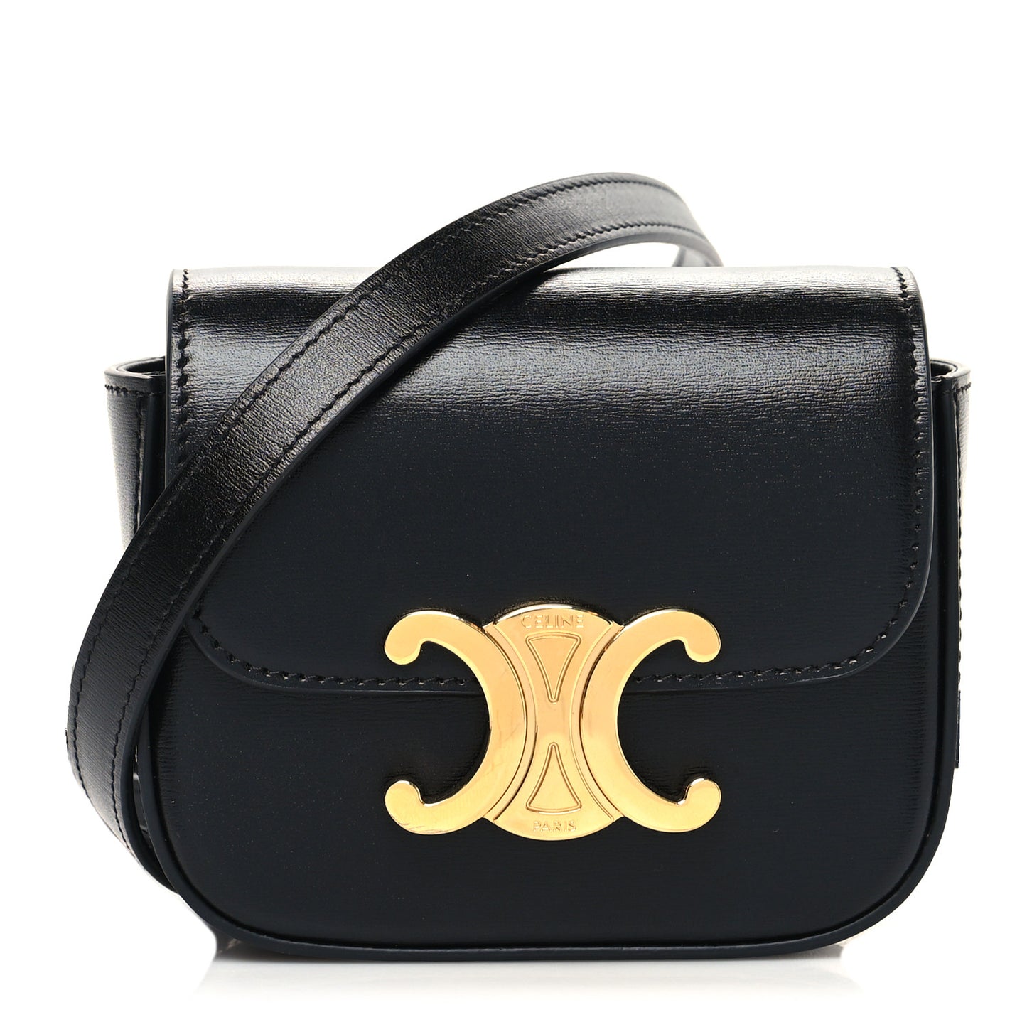 Shiny Calfskin Mini Triomphe Black