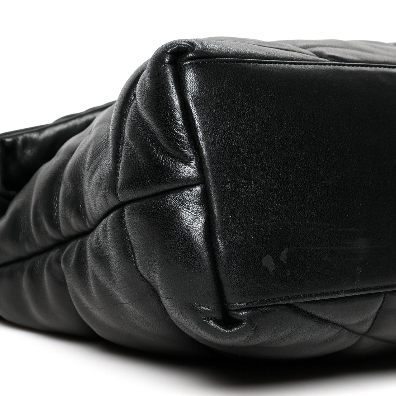 Saint Laurent Lambskin Quilted Small Loulou Puffer Monogram Chain Satchel Black 9 of 11