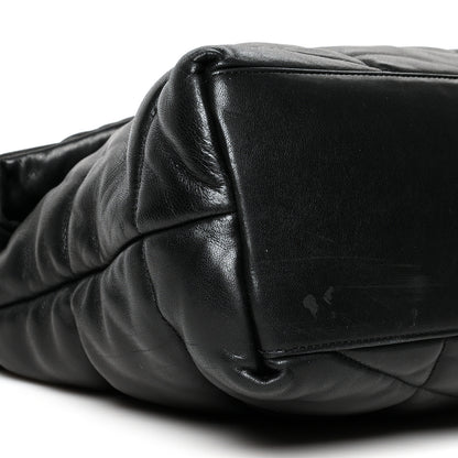 Saint Laurent Lambskin Quilted Small Loulou Puffer Monogram Chain Satchel Black 9 of 11