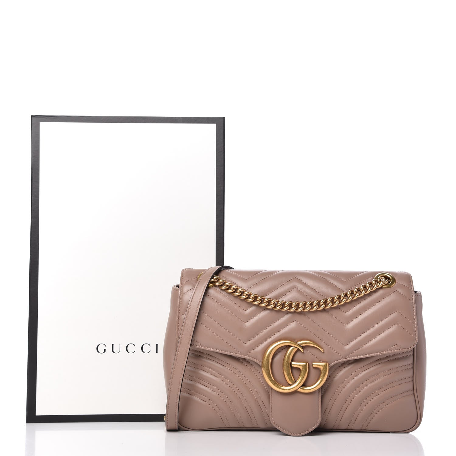 Gucci Calfskin Matelasse Medium GG Marmont Shoulder Bag Porcelain Rose 11 of 11