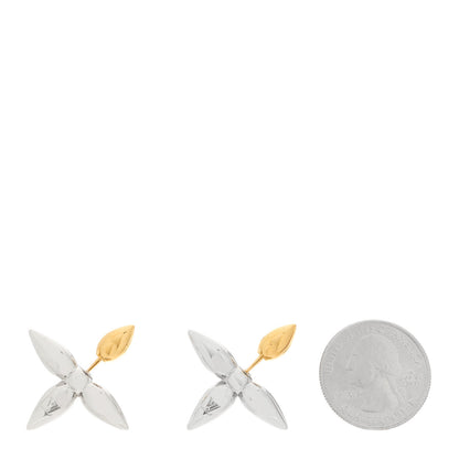 Louis Vuitton Metal Louisette Earrings Silver Gold 2 of 4