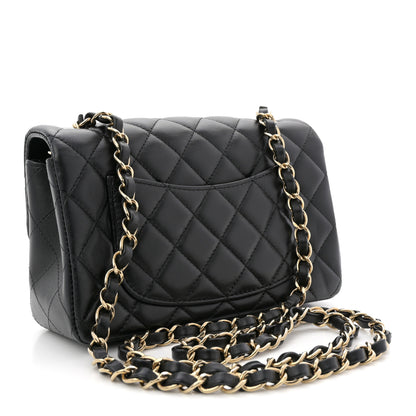 Chanel Lambskin Quilted Mini Rectangular Flap Black 3 of 12