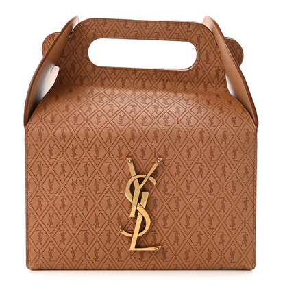 Saint Laurent Calfskin Monogram Take Away Box Dusty Vintage Brown Gold 1 of 11