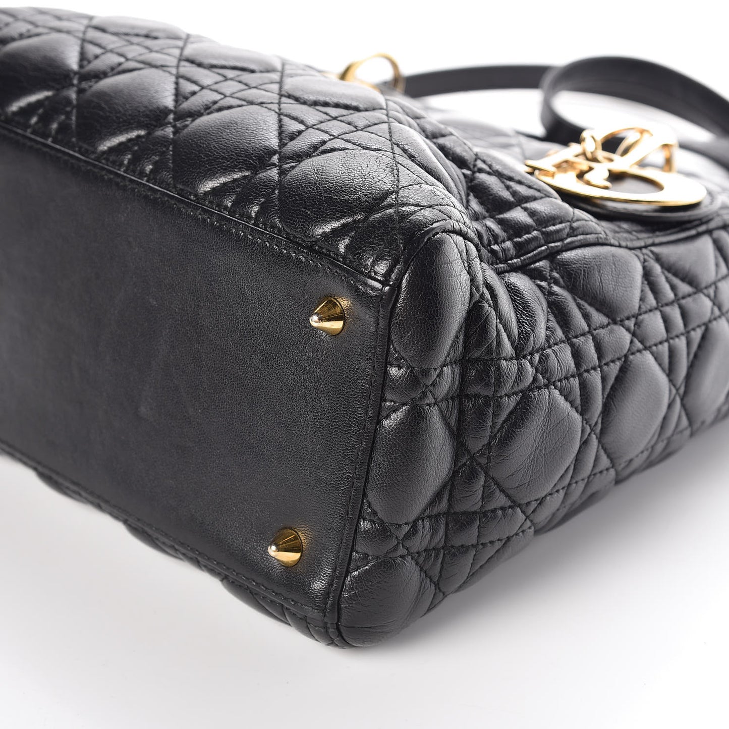 Lambskin Cannage Medium Lady Dior Black