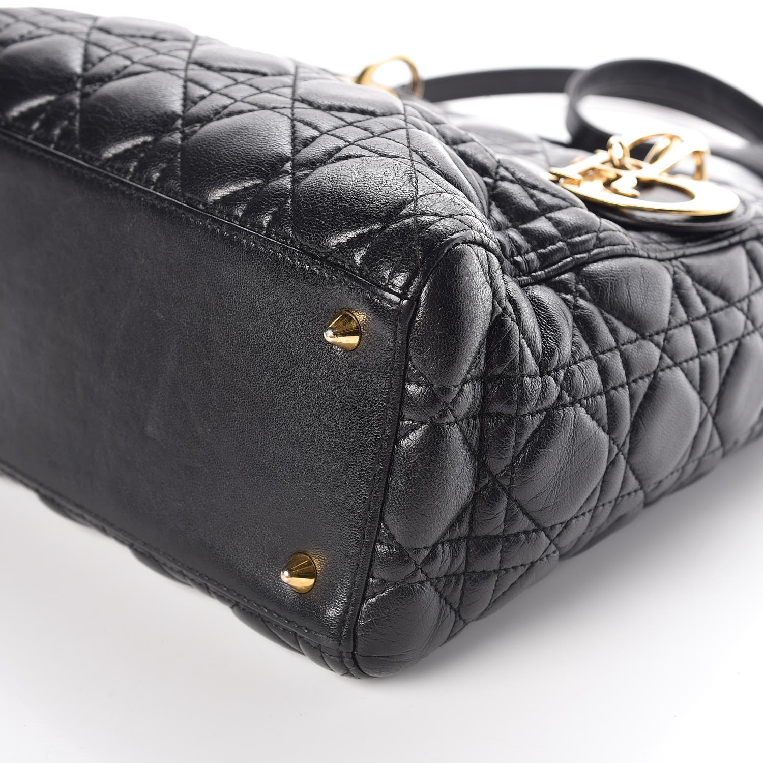 Christian Dior Lambskin Cannage Medium Lady Dior Black 11 of 12