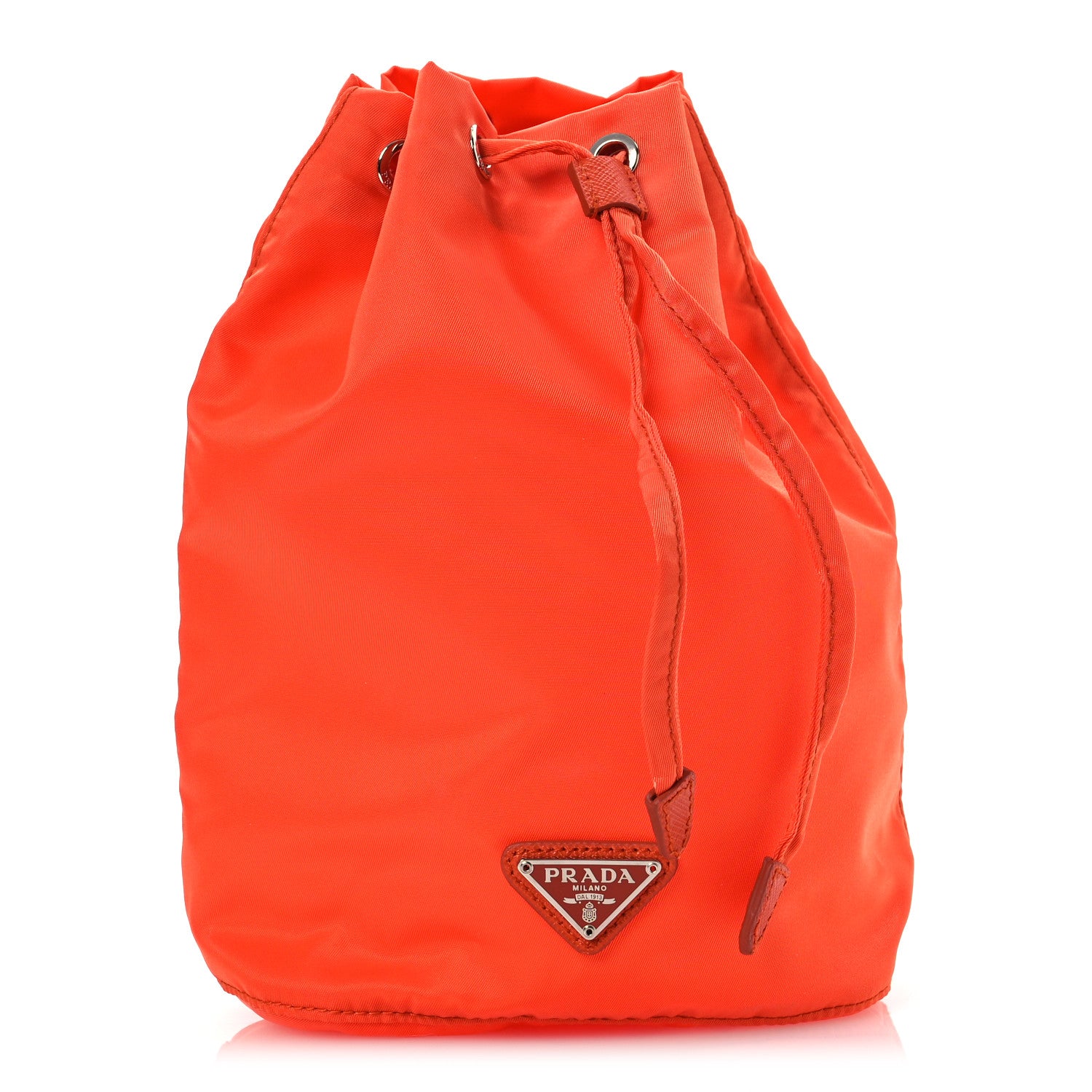 Prada Tessuto Nylon Vela Drawstring Pouch Orange 1 of 12
