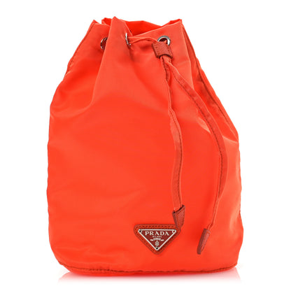 Prada Tessuto Nylon Vela Drawstring Pouch Orange 1 of 12