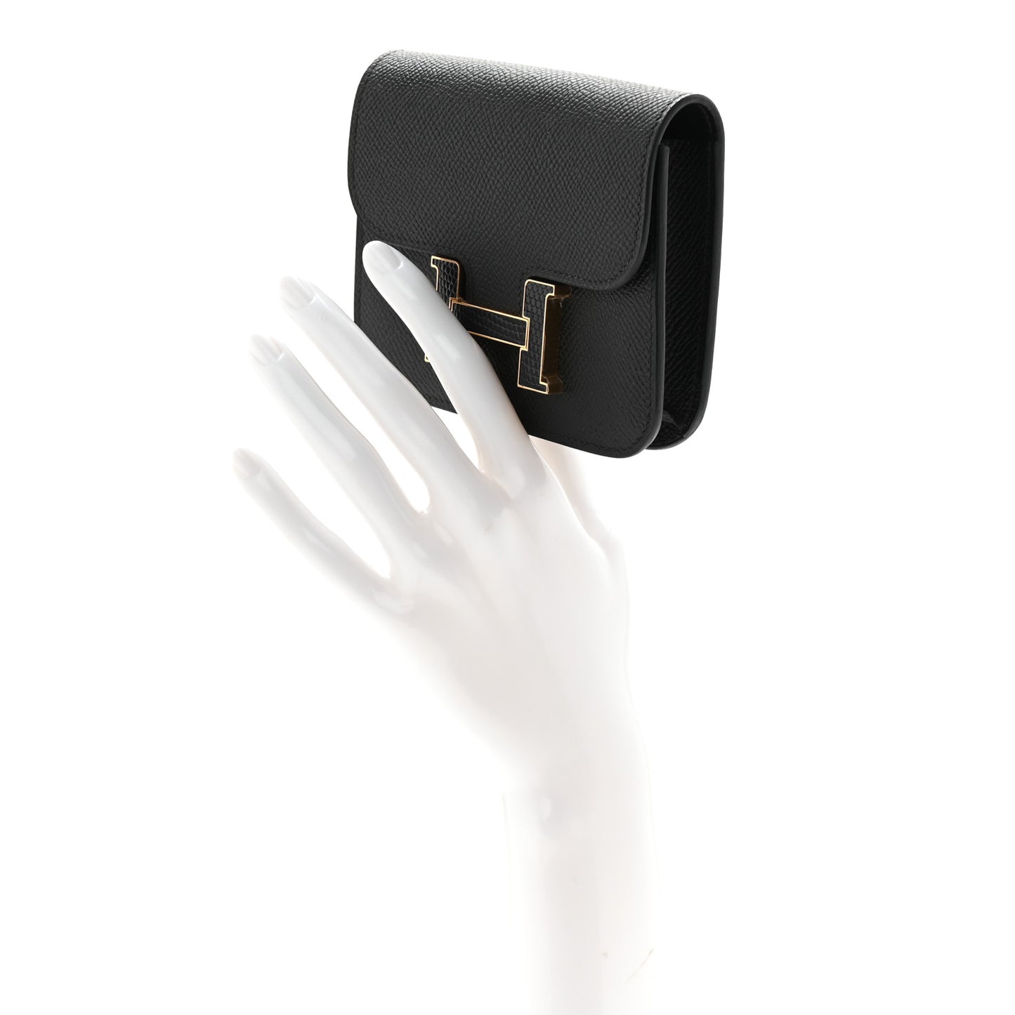 Epsom Lizard Constance Slim Wallet Black