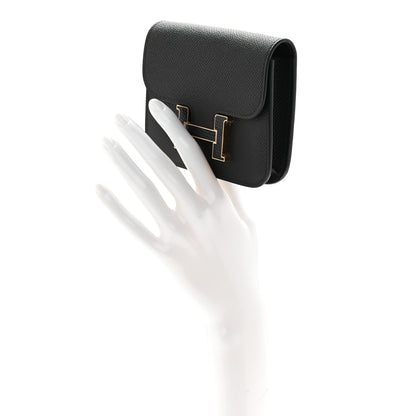 Hermes Epsom Lizard Constance Slim Wallet Black 2 of 9