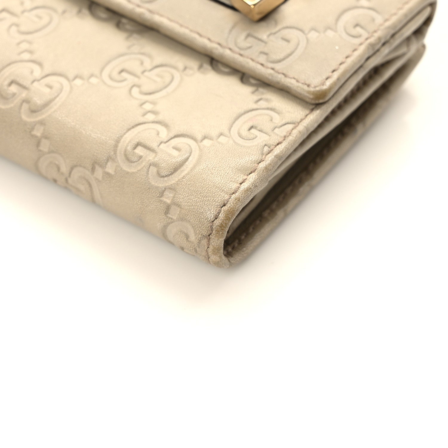 Gucci Guccissima Princy French Flap Wallet Off White 9 of 11