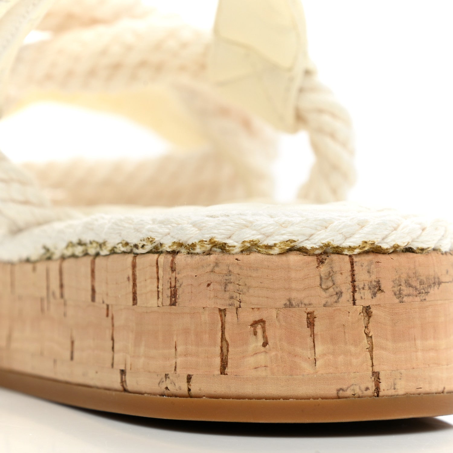 Chanel Cord Lambskin Quilted Logo Sandals 35 White 10 of 11